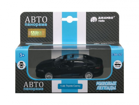 Фото Машина "АВТОПАНОРАМА" Toyota Camry, черный, 1/43, откр. двери, инерция, в/к 17,5*12,5*6,5 см | Инномарт