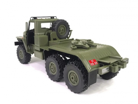 Фото Радиоуправляемая машина WPL военный грузовик B-36 с тралом (зеленый) 6WD 2.4G 1/16 RTR | Инномарт