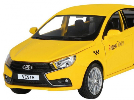 Фото Машина "АВТОПАНОРАМА" Яндекс.Такси LADA VESTA, желтый, 1/24, в/к 24,5*12,5*10,5 см | Инномарт