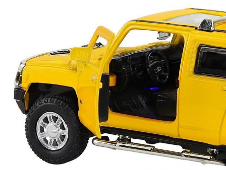 Фото Машина "АВТОПАНОРАМА" Hummer H3, желтый, 1/32, свет, звук, инерция, в/к 17,5*13,5*9 см | Инномарт