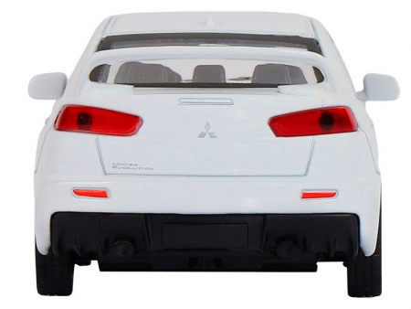 Фото Машина "АВТОПАНОРАМА" Mitsubishi Lancer Evolution, белый, 1/41, откр. двери, в/к 17,5*12,5*6,5 см | Инномарт