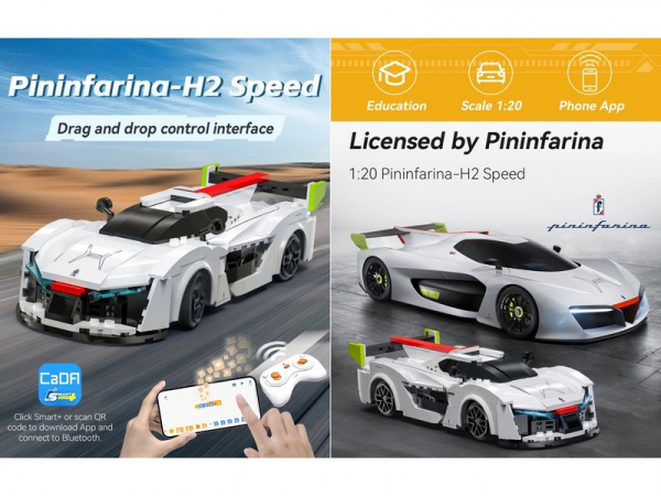 Радиоуправляемый конструктор CaDA спортивная машинка Pininfarina-H2 Speed 1/20 (296 деталей) | Инномарт