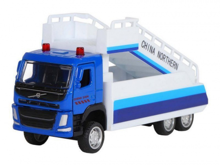 Фото Машина "АВТОПАНОРАМА" VOLVO FM "Пассажирский трап", синий, 1/72, инерция, в/к 17,5*13*6,5 см | Инномарт