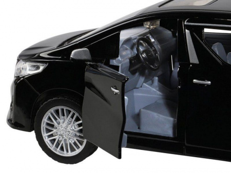 Фото Машина "АВТОПАНОРАМА" Toyota Alphard, 1/29, черный, откр. двери, свет, звук, в/к 20*10*11 см | Инномарт