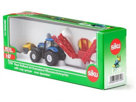 Фото Трактор Siku 1799 New Holland с опрыскивателем Kverneland, 1/87 | Инномарт