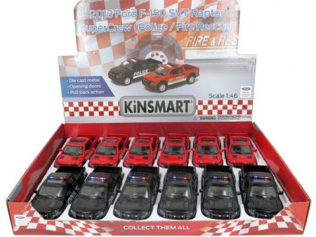Фото Машина Kinsmart 1:40 Ford F-150 Police Fire Rescue в асс. инерция (1/12шт.) б/к | Инномарт