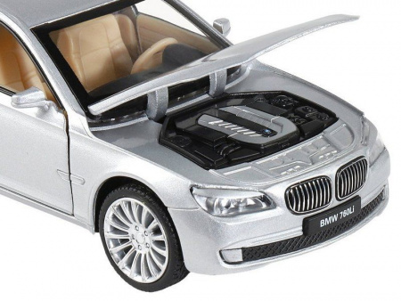 Фото Машина "АВТОПАНОРАМА" BMW 760LI , серебряный, 1/34, свет, звук, инерция, в/к 17,5*13,5*9 см | Инномарт