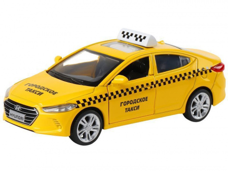 Фото Машина "АВТОПАНОРАМА" HYUNDAI ELANTRA, ГОРОДСКОЕ ТАКСИ, 1/40, инерция, откр. двери, 17,5*12,5*6,5 | Инномарт