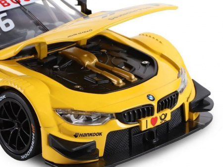 Фото Машина "АВТОПАНОРАМА" BMW M4, желтый, 1/24, свет, звук, в/к 24,5*12,5*10,5 см | Инномарт