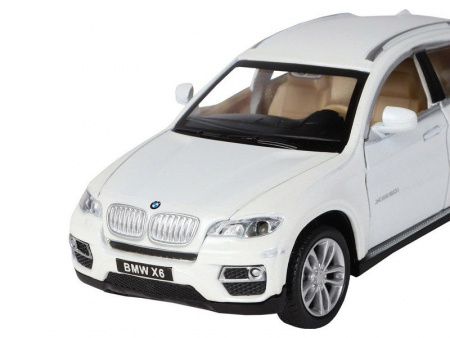 Фото Машина "АВТОПАНОРАМА" BMW X6, белый, 1/32 , свет, звук, инерция, в/к 17,5*13,5*9 см | Инномарт