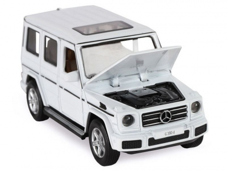 Фото Машина "АВТОПАНОРАМА" Mercedes-Benz G350d, белый, 1/32, свет, звук, инерция, в/к 18*9*13,5 см | Инномарт