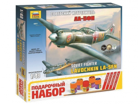 Фото Сборная модель ZVEZDA Советский истребитель Ла-5ФН, подарочный набор, 1/48 | Инномарт