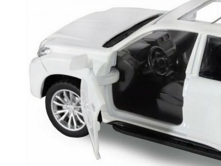 Фото Машина "АВТОПАНОРАМА" Land Cruiser Prado, белый, 1/42, инерция, откр. двери, в/к 17,5*12,5*6,5 см | Инномарт