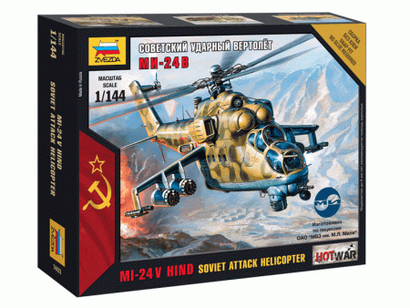 Фото Сборная модель ZVEZDA Советский ударный вертолёт Ми-24В, 1/144 | Инномарт