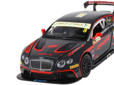 Фото Машина "АВТОПАНОРАМА" Bentley Continental GT3, черный, 1/32, в/к 17,5*13,5*9 см | Инномарт