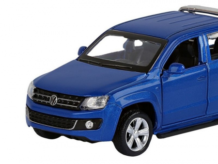 Фото Машина "АВТОПАНОРАМА" Volkswagen Amarok, синий, 1/46, инерция, откр. двери, в/к 17,5*12,5*6,5 см | Инномарт