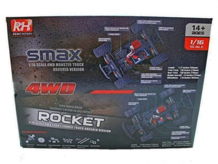 Фото Радиоуправляемый монстр Remo Hobby SMAX Brushless (синий) 4WD 2.4G 1/16 RTR | Инномарт