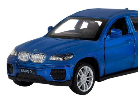 Фото Машина "АВТОПАНОРАМА" BMW X6, 1/43, синий, инерция, откр. двери, в/к 17,5*12,5*6,5 см | Инномарт
