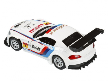 Фото Машина "АВТОПАНОРАМА" BMW Z4 GT3, 1/38, белый, инерция, откр. двери, в/к 17,5*12,5*6,5 см | Инномарт
