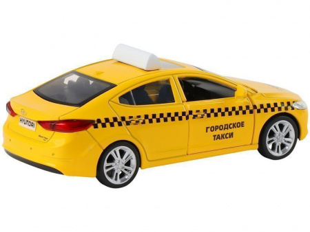 Фото Машина "АВТОПАНОРАМА" HYUNDAI ELANTRA, ГОРОДСКОЕ ТАКСИ, 1/40, инерция, откр. двери, 17,5*12,5*6,5 | Инномарт