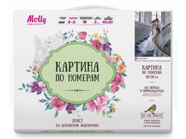 Картина по номерам 40х50 МОЛОДОЖЕНЫ (28 цветов) | Инномарт
