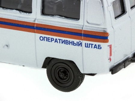 Фото Машина "АВТОПАНОРАМА" инерц. УАЗ-452 (МЧС) 1/50, в/к 12*7*5,5 см | Инномарт