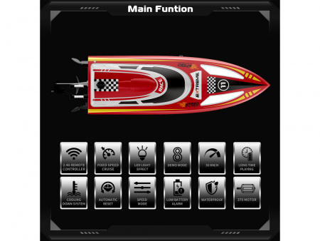 Фото Радиоуправляемый катер Flytec V003 (красный) 2.4G RTR | Инномарт