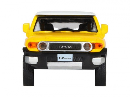 Фото Машина "АВТОПАНОРАМА" Toyota FJ Cruiser,желтый, 1/32, свет, звук, инерция, в/к 17,5*13,5*9 см | Инномарт