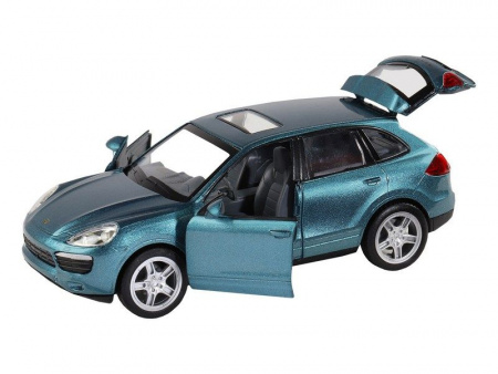 Фото Машина "АВТОПАНОРАМА" Porsche Cayenne S, голубой, 1/32, свет, звук, инерция, в/к 17,5*13,5*9 см | Инномарт