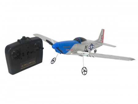 Фото Радиоуправляемый самолет Volantex RC Mustang 400мм (синий) 2.4G 2ch LiPo RTF with Gyro | Инномарт