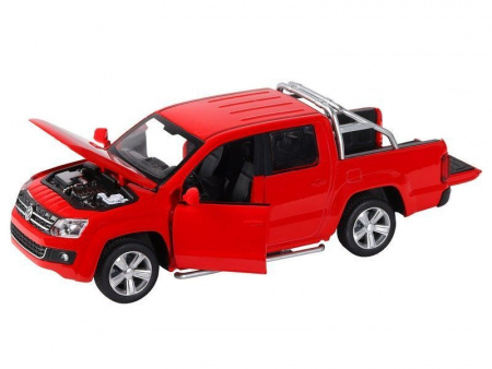 Фото Машина "АВТОПАНОРАМА" Volkswagen Amarok, красный, 1/30, свет, звук, инерция, в/к 20*10*11 см | Инномарт