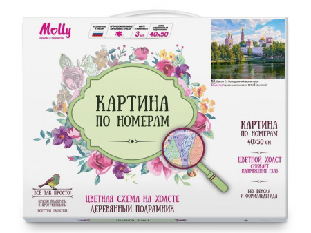 Фото Картина по номерам с цветной схемой 40х50 БАСОВ С. НОВОДЕВИЧИЙ МОНАСТЫРЬ (36 цветов) | Инномарт