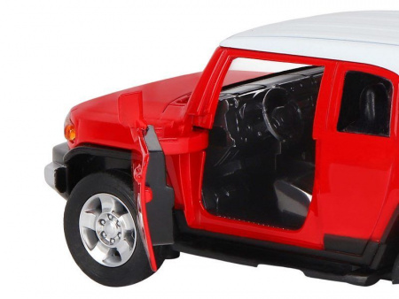 Фото Машина "АВТОПАНОРАМА" Toyota FJ Cruiser, красный, 1/32, свет, звук, инерция, в/к 17,5*13,5*9 см | Инномарт