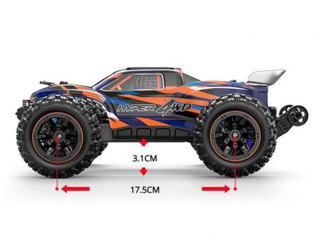 Фото Радиоуправляемый монстр MJX Hyper Go 16108 (оранжевый) 4WD 2.4G LED 1/16 RTR | Инномарт
