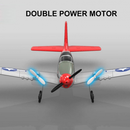 Фото Радиоуправляемый самолет Volantex RC Mustang 400мм (красный) 2.4G 2ch LiPo RTF with Gyro | Инномарт