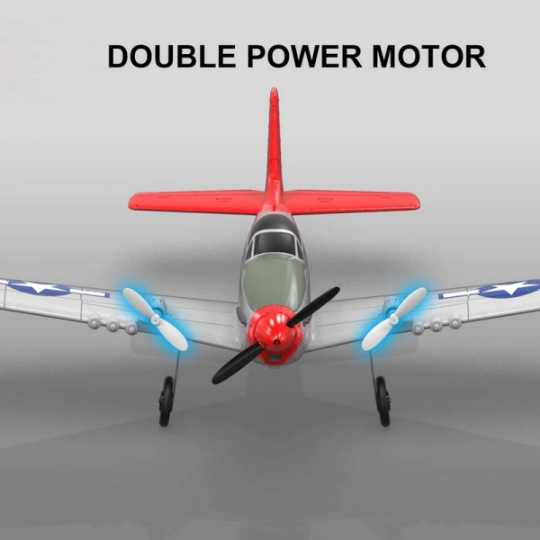 Радиоуправляемый самолет Volantex RC Mustang 400мм (красный) 2.4G 2ch LiPo RTF with Gyro | Инномарт