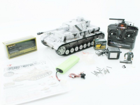 Фото Р/У танк Taigen 1/16 Panzerkampfwagen IV Ausf.F2.Sd.Kfz (Германия) 2.4G RTR, зимний камуфляж | Инномарт