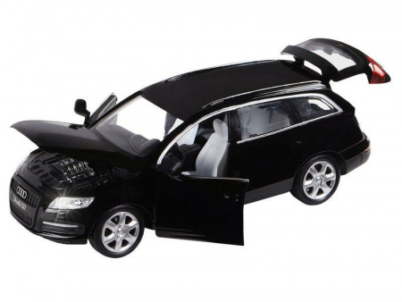 Фото Машина "АВТОПАНОРАМА" Audi Q7, черный, 1/32, свет, звук, инерция, в/к 17,5*13,5*9 см | Инномарт