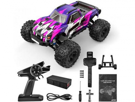 Фото Радиоуправляемый монстр MJX Hyper Go H16H (фиолетовый) 4WD 2.4G LED GPS 1/16 RTR | Инномарт