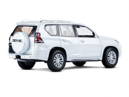 Фото Машина "АВТОПАНОРАМА" Land Cruiser Prado, 1/24, белый, свет, звук, в/к 24,5х12,5х10,5 см | Инномарт