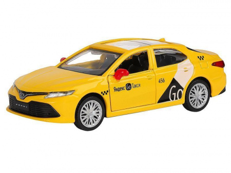 Фото Машина "АВТОПАНОРАМА" Яндекс GO Toyota Camry, 1/43, желтый, инерция, откр. двери, 17,5*12,5*6,5 см | Инномарт