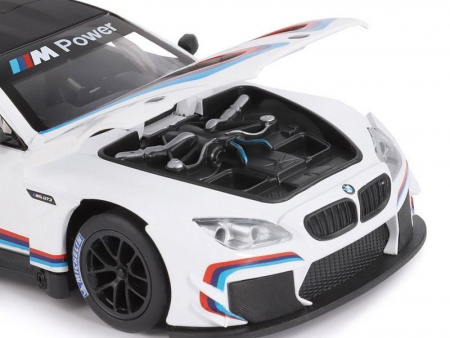 Фото Машина "АВТОПАНОРАМА" BMW M6 GT3, белый, 1/24, свет, звук, в/к 24,5*12,5*10,5 см | Инномарт