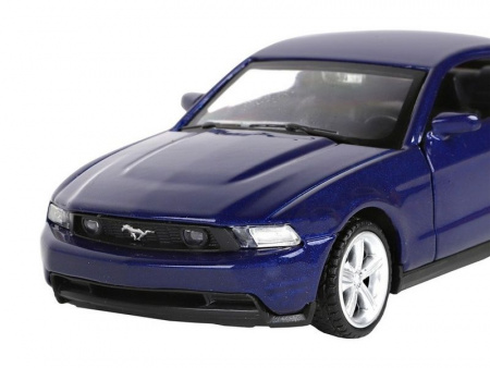Фото Машина "АВТОПАНОРАМА" Ford Mustang GT, синий, 1/43, инерция, откр. двери, в/к 17,5*12,5*6,5 см | Инномарт
