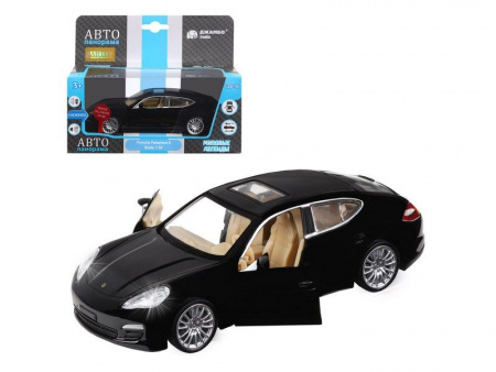 Фото Машина "АВТОПАНОРАМА" Porsche Panamera S, черный, 1/32, свет, звук, инерция, в/к 17,5*13,5*9 см | Инномарт