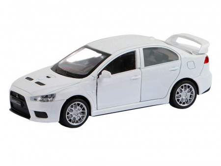 Фото Машина "АВТОПАНОРАМА" Mitsubishi Lancer Evolution, белый, 1/41, откр. двери, в/к 17,5*12,5*6,5 см | Инномарт