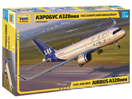 Фото Сборная модель ZVEZDA Пассажирский авиалайнер Аэробус А320neo, 1/144 | Инномарт