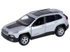 Фото Машина "АВТОПАНОРАМА" Jeep Cherokee, 1/32, серебряный, инерция, свет, звук, в/к 17,5*13,5*9 см | Инномарт