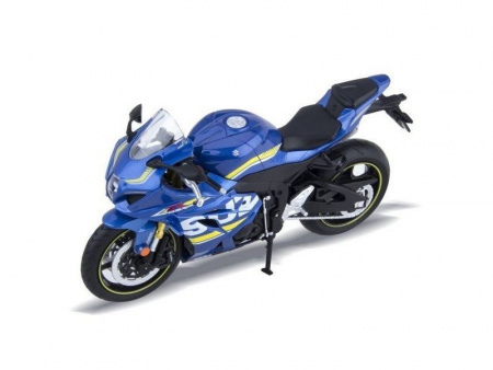 Фото Мотоцикл "АВТОПАНОРАМА" SUZUKI GSR-R1000, 1/12, металл, синий, свободный ход колес | Инномарт