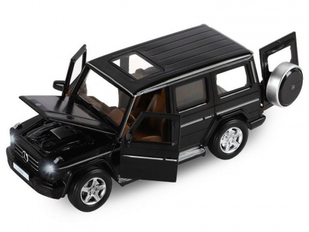 Фото Машина "АВТОПАНОРАМА" Mercedes-Benz G350d, черный, 1/32, свет, звук, инерция, в/к 18*9*13,5 см | Инномарт