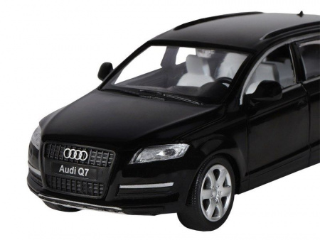 Фото Машина "АВТОПАНОРАМА" Audi Q7, черный, 1/32, свет, звук, инерция, в/к 17,5*13,5*9 см | Инномарт